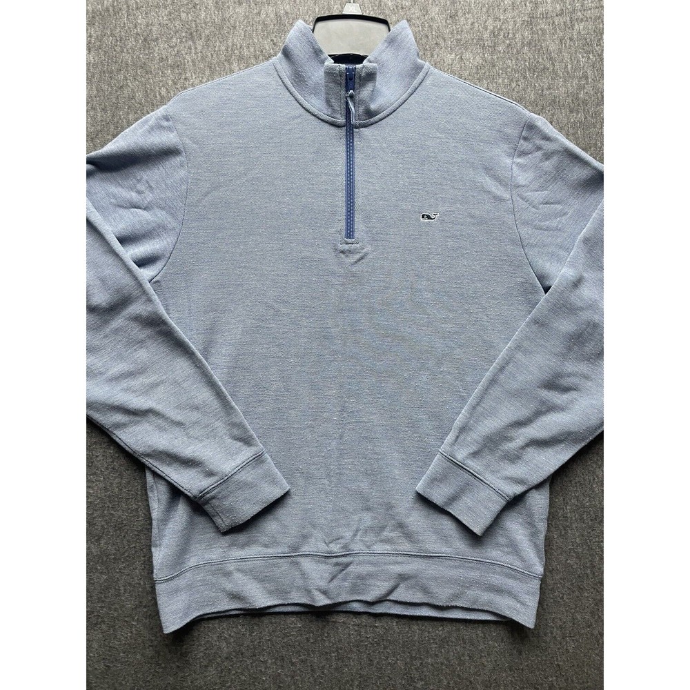 Vineyard Vines Quarter Zip Adult Medium Navy Blue Pullover Stretch Mens